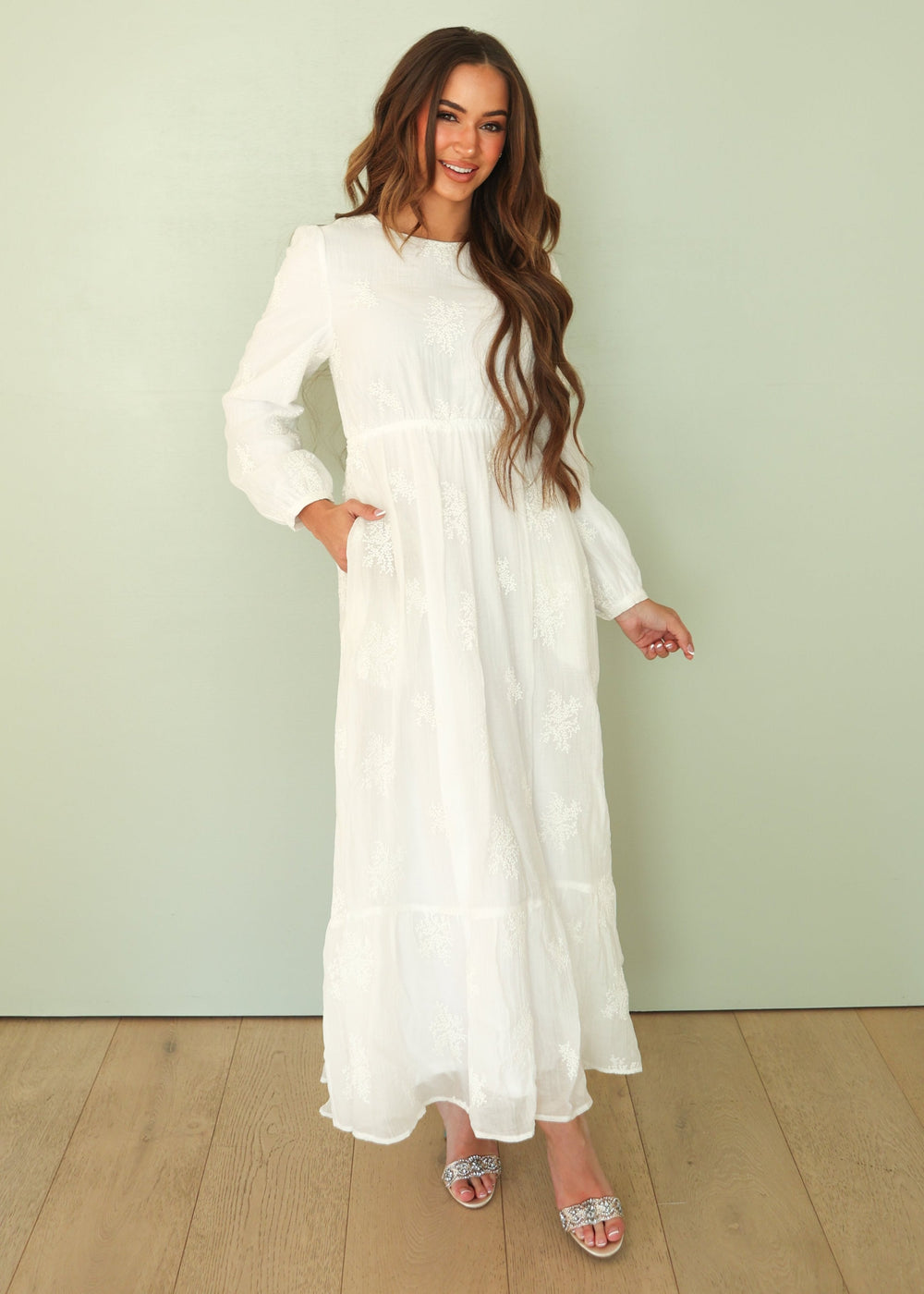Anna White Embroidered Maxi Dress - FINAL FEW
