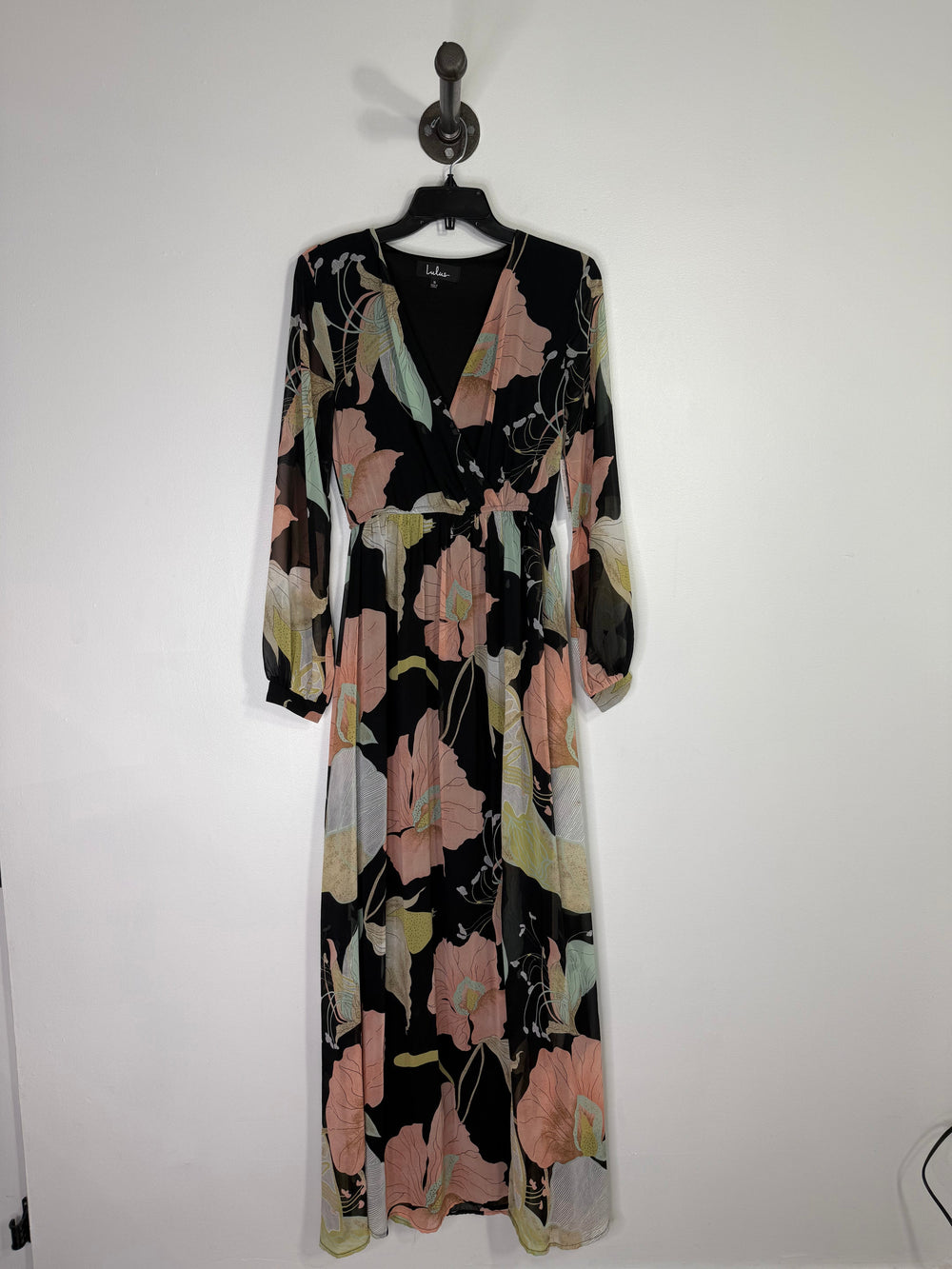 Lulus Black Floral Maxi Dress