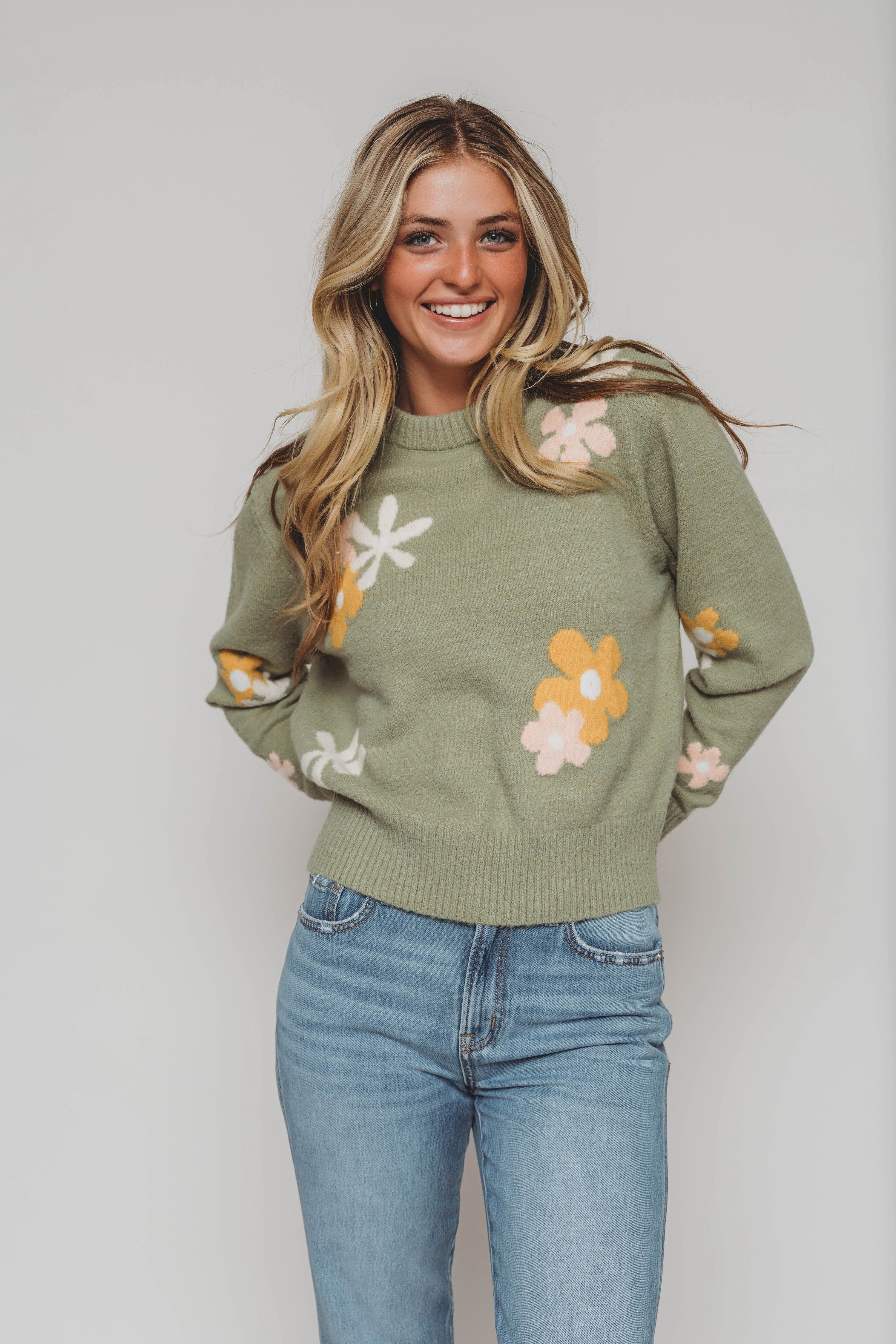 Floral Dreams Sage Sweater