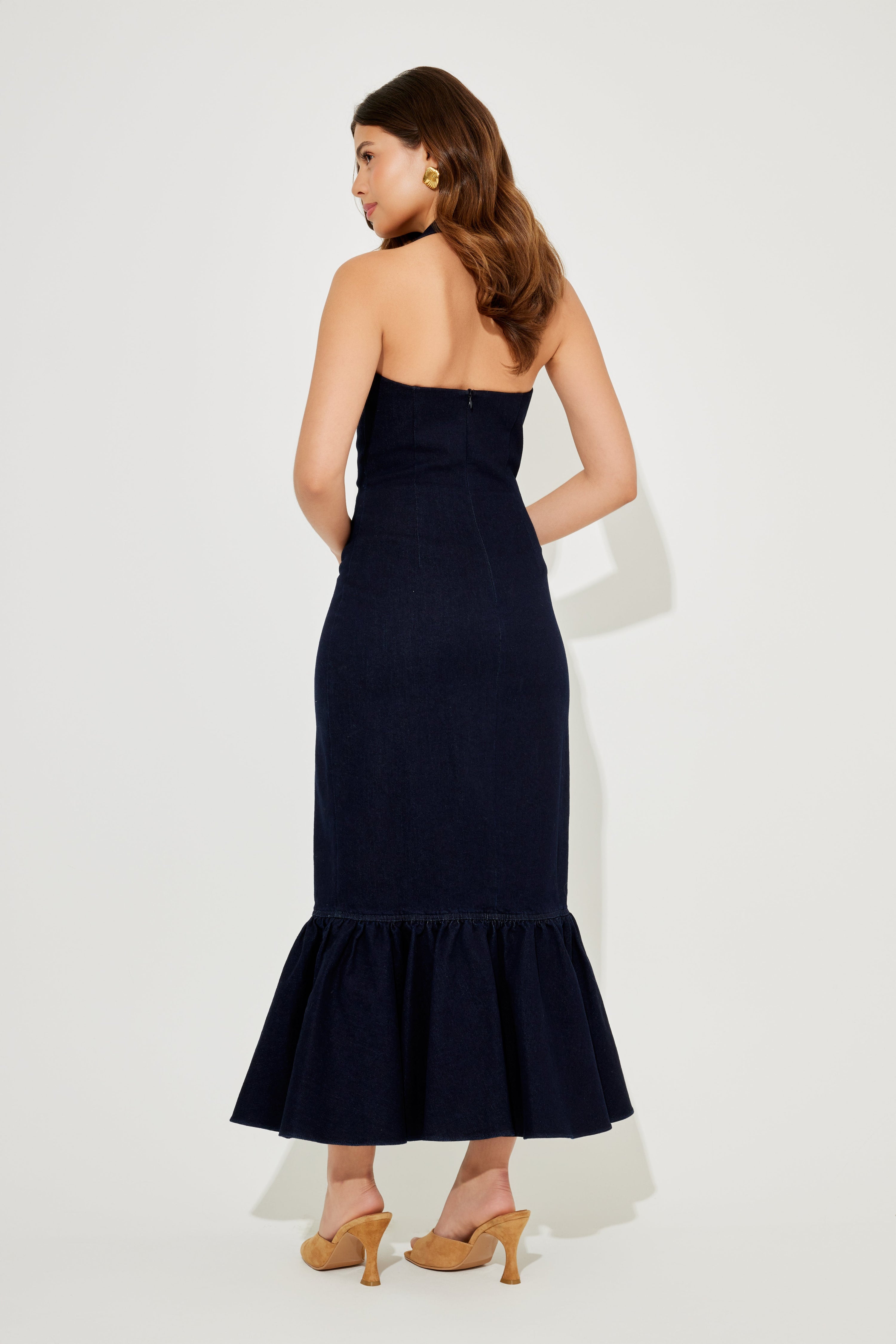 Peplum Hem Midi Dress